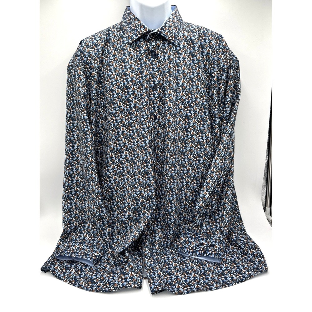 Shaquille O'Neal XLG Cooling Stretch Shirt Mens Sz XLG 18.5 34/35 Floral